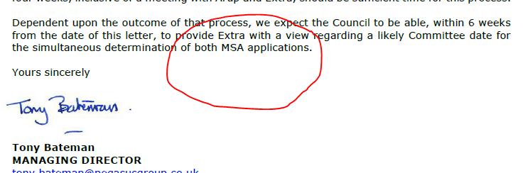 Request for decision date letter